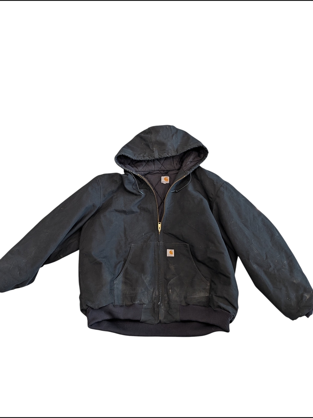 Carhartt Detroit Style Jacket Black Faded Workwear 3XL Tall USA Duck Canvas